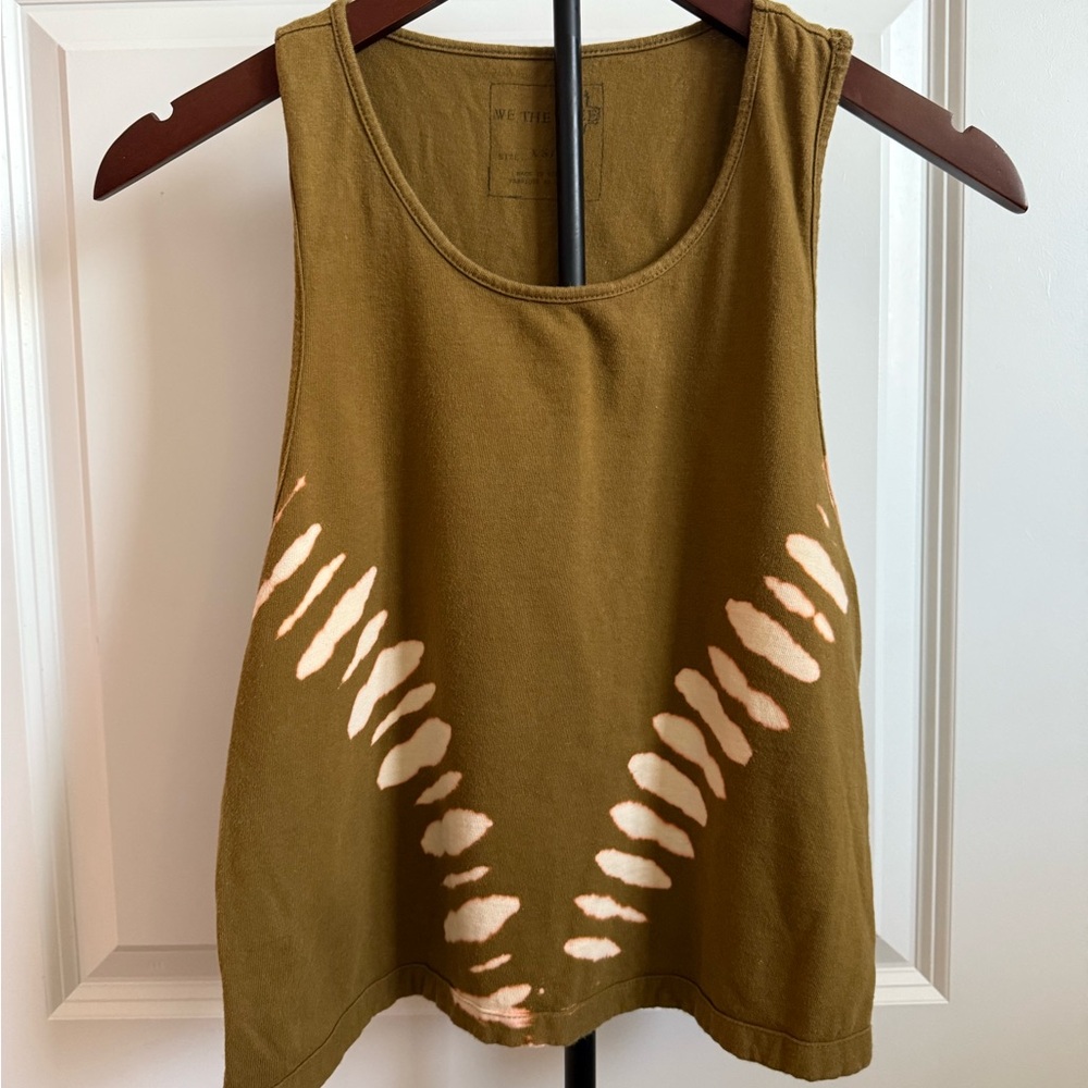 We The Free Olive and Cream Tank Top